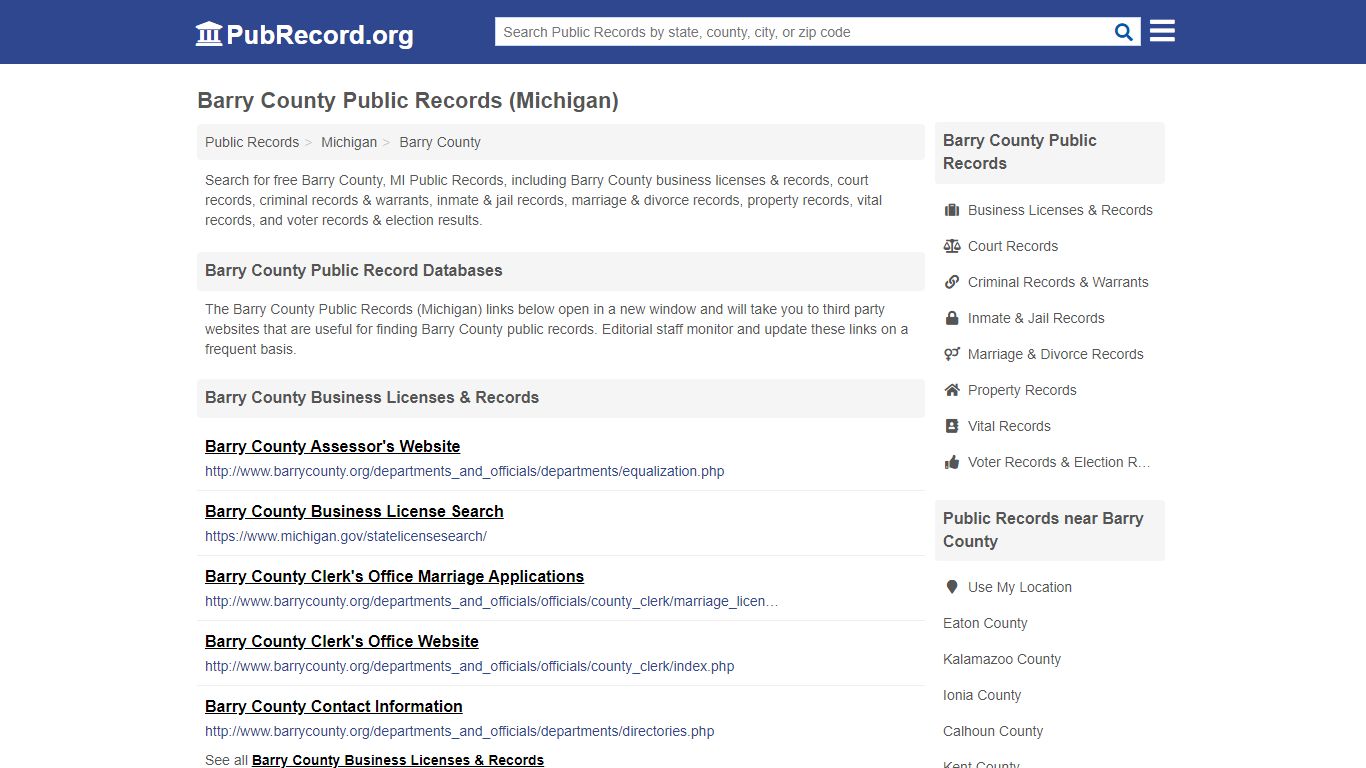 Free Barry County Public Records (Michigan Public Records)